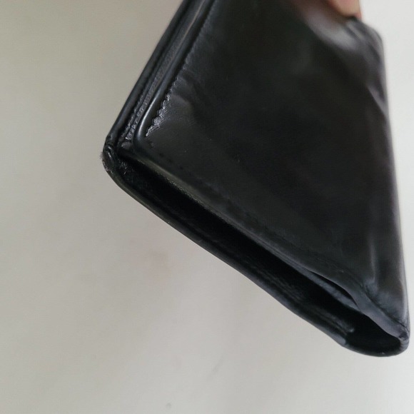 CHANEL Vintage Authentic Camellia Logo Wallet Black Classic Large Bifold Long - Picture 15 of 15